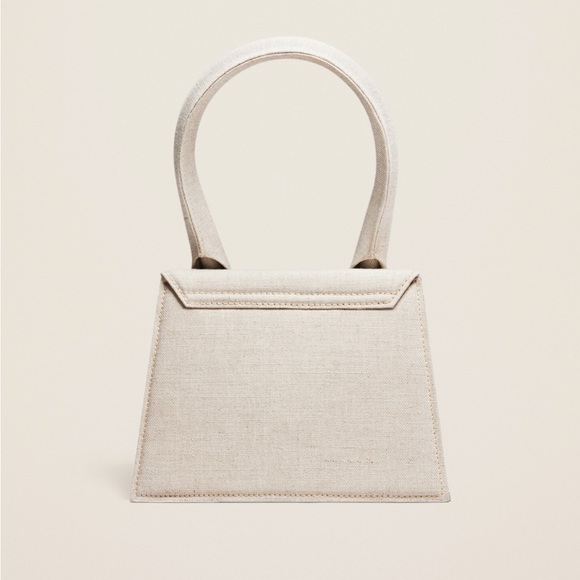 Jacquemus Le Chiquito Woven Canvas Top Handle Mini Crossbody Bag Light Greige - Picture 2 of 10